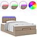 Pouf Letto con Materassi e LED Cappuccino 120x190 cm Similpelle - Foto miniatura 5