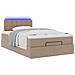 Pouf Letto con Materassi e LED Cappuccino 120x190 cm Similpelle - Foto miniatura 6