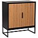 Credenza Con 2 Ante In Legno E Metallo Nero 80x39,5x89 - Foto miniatura 1