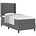 Letto a molle con materasso Grigio scuro 90 x 200 cm Tessuto - Foto miniatura 1