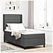 Letto a molle con materasso Grigio scuro 90 x 200 cm Tessuto - Foto miniatura 2