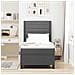 Letto a molle con materasso Grigio scuro 90 x 200 cm Tessuto - Foto miniatura 3