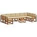 Set di divani da esterno con cuscino 11 pcs Naturale e Beige - Foto miniatura 1