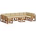 Set di divani da esterno con cuscino 11 pcs Naturale e Beige - Foto miniatura 3
