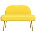Panchina imbottita con schienale Giallo chiaro 110 x 60 x 76 cm - Foto miniatura 3
