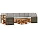 Set di divani da esterno 8 pcs Naturale e Grigio Chiaro - Foto miniatura 1