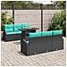 Set Divano da Giardino 7 pz Nero Rattan in Polipropilene - Foto miniatura 4