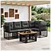 Set Divano da Giardino 6 pz Nero e Grigio scuro polyrattan - Foto miniatura 2