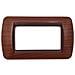 3 Placche Muro 4 Posti Moduli Legno Radica Compatibile Tipo Bticino Living - Foto miniatura 1