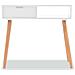 Tavolo Consolle In Legno Di Pino Massello 80x30x72 Cm Bianco - Foto miniatura 3