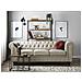 Divano Vintage A 3 Posti In Tessuto Beige Chesterfield Grande - Foto miniatura 13