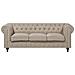 Divano Vintage A 3 Posti In Tessuto Beige Chesterfield Grande - Foto miniatura 17