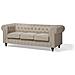 Divano Vintage A 3 Posti In Tessuto Beige Chesterfield Grande - Foto miniatura 9