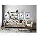 Divano Vintage A 3 Posti In Tessuto Beige Chesterfield Grande - Foto miniatura 5
