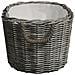 Cesta per Legna con Maniglie 59x42x28 cm Salice Grigia - Foto miniatura 2