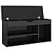 Panca Porta Scarpe Cuscino Nero Lucido 104x30x49cm Multistrato - Foto miniatura 3
