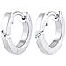 Orecchini Donna Creolo Basic Con Diamante (0,04 Ct.) In Argento 925 (2)  - Foto miniatura 1