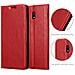 Custodia Compatibile Con Xiaomi Redmi 8a In Rosso Mela - Coperchio Protettiva Con Chiusura Magnetica, Funzione Stand E Tasca Per Le Carte - Foto miniatura 6