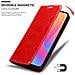 Custodia Compatibile Con Xiaomi Redmi 8a In Rosso Mela - Coperchio Protettiva Con Chiusura Magnetica, Funzione Stand E Tasca Per Le Carte - Foto miniatura 7