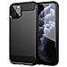 Custodia Compatibile Con Apple Iphone 11 Pro Max In Brushed Nero - Coperchio Protettivo In Silicone Tpu Flessibile In Look Acciaio Inossidabile-fibra Di Carbonio - Foto miniatura 1