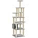 Albero Per Gatti Con Tiragraffi In Sisal Grigio Chiaro 183 Cm - Foto miniatura 2