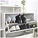Scarpiera 2 Ante Doppia Profondita + Scaffale Libreria 4 Ripiani Bianco 80x24x90 - Foto miniatura 2