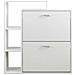 Scarpiera 2 Ante Doppia Profondita + Scaffale Libreria 4 Ripiani Bianco 80x24x90 - Foto miniatura 4