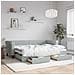 Divano Letto Estraibile Cassetti Grigio Chiaro 80x200cm Velluto - Foto miniatura 1