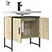 Mobile Lavabo Bagno Rovere Sonoma 60x33x60 Cm Legno Multistrato - Foto miniatura 2