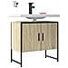 Mobile Lavabo Bagno Rovere Sonoma 60x33x60 Cm Legno Multistrato - Foto miniatura 10