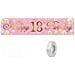 Banner Impermeabile Per 18° Compleanno Rosa E Oro - 40cm X 180cm, Festeggia Alla Grande! - Foto miniatura 1
