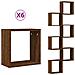 Mensole A Cubo 6 Pz Rovere Marrone 30x15x30 Cm - Foto miniatura 2