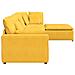 Divano Modulare con Poggiapiedi e Cuscini Giallo Chiaro - Foto miniatura 8