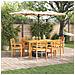 Set da pranzo in legno massello di acacia per il giardino, 7 pezzi - Foto miniatura 2