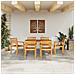 Set da pranzo in legno massello di acacia per il giardino, 7 pezzi - Foto miniatura 4