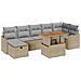 Set da Giardino  8 Pezzi con Cuscini Beige Rattan Poliestere, Divano da Giardino  2-Persone con Cuscini Beige Rattan Poliestere - Foto miniatura 1