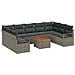 Set di Divani da Giardino  10 Pezzi con Cuscini Grigio Polyrattan Acacia, Divano da Giardino  per Due Persone con Cuscini Grigio Polyrattan - Foto miniatura 1