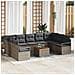 Set di Divani da Giardino  10 Pezzi con Cuscini Grigio Polyrattan Acacia, Divano da Giardino  per Due Persone con Cuscini Grigio Polyrattan - Foto miniatura 2