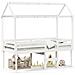Letto a Soppalco con Tetto Bianco 90x200 cm in Legno di Pino - Foto miniatura 1