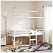 Letto a Soppalco con Tetto Bianco 90x200 cm in Legno di Pino - Foto miniatura 2