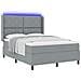 Rete a doghe  con materasso e luce LED grigio chiaro 160x200 cm in tessuto - Foto miniatura 1