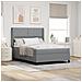 Rete a doghe  con materasso e luce LED grigio chiaro 160x200 cm in tessuto - Foto miniatura 2