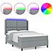 Rete a doghe  con materasso e luce LED grigio chiaro 160x200 cm in tessuto - Foto miniatura 4