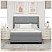 Rete a doghe  con materasso e luce LED grigio chiaro 160x200 cm in tessuto - Foto miniatura 5