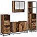 Set di mobili per il bagno con cassetto 4 pcs Legno vecchio - Foto miniatura 1