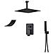 Set miscelatore doccia, Blackswan, tipo M3.9, soffione doccia a soffitto, modello nero opaco, misura 40 cm - Foto miniatura 1