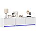 Mobile TV con led Bianco 165 x 34 x 40 cm Legno multistrato - Foto miniatura 2