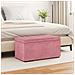 Pouf Rosa 81 x 41 x 40 cm Velluto e Legno Ingegnerizzato - Foto miniatura 2