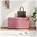 Pouf Rosa 81 x 41 x 40 cm Velluto e Legno Ingegnerizzato - Foto miniatura 3