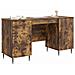 Scrivania Rovere Fumo 142,5 x 50 x 75 cm Legno ingegnerizzato - Foto miniatura 2